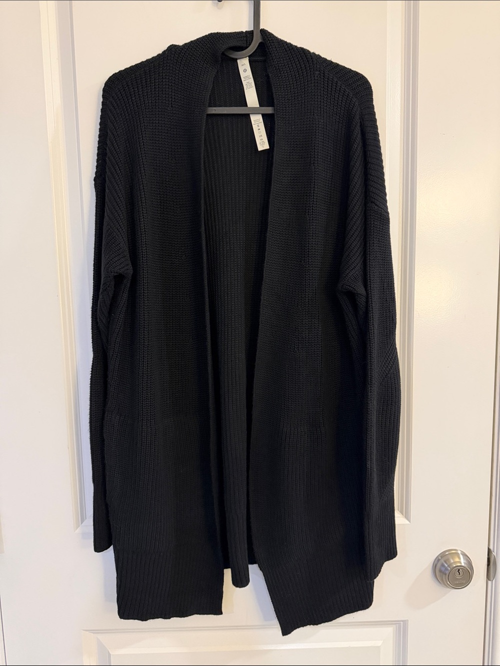 Lululemon Open-Front Black Knit Cardigan Sweater Cashmere Blend - #250